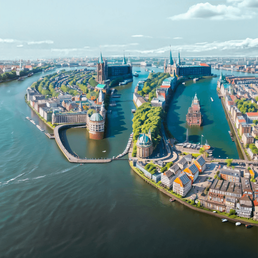 Generiertes Bild mit Hafen in Form eines 'JA'-Schriftzug