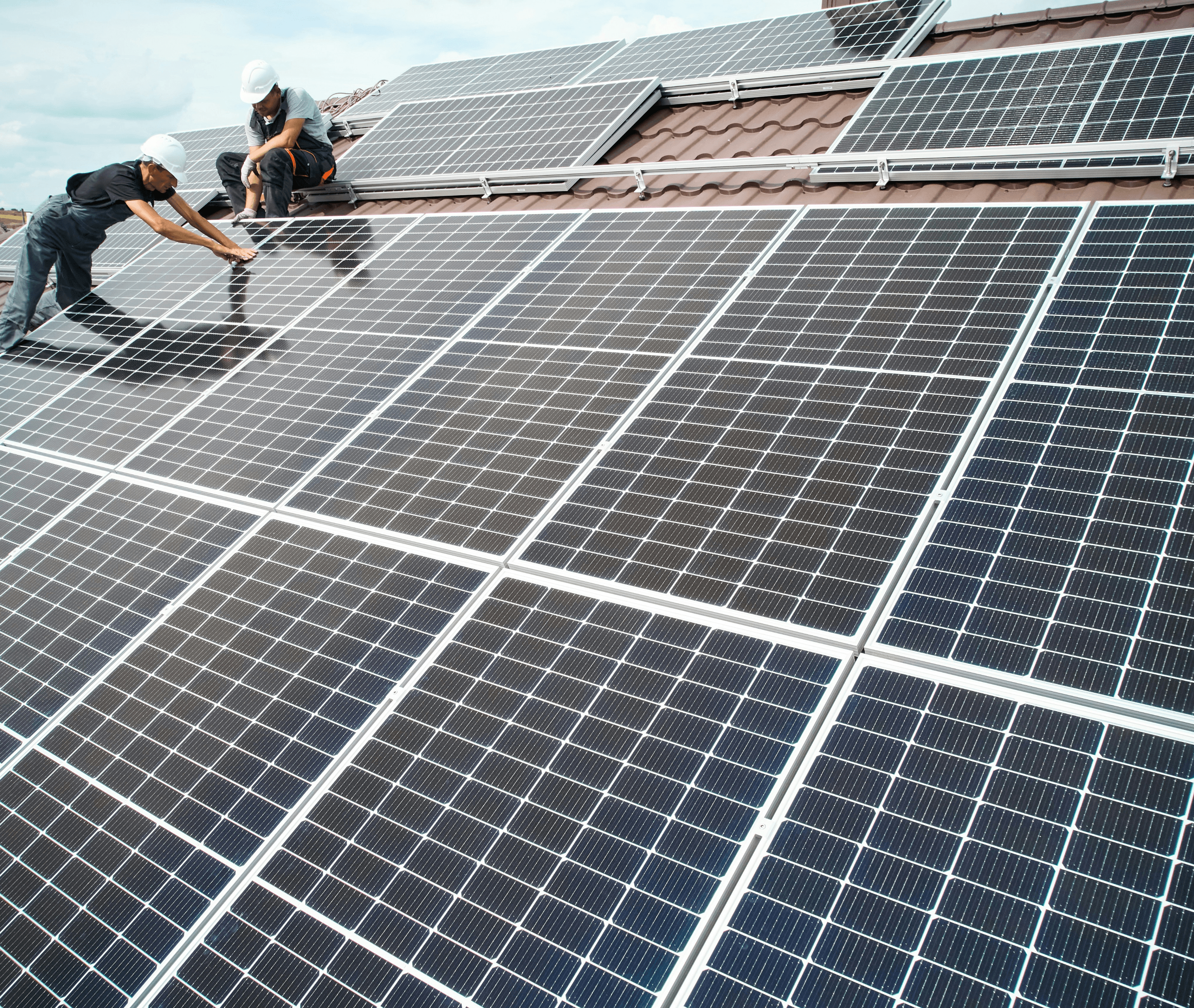 Symbolbild: Verlegen von Solarmodulen